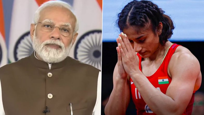 ‘Vinesh, You Are a Champion Among Champions’ PM Modi Tweets for Vinesh Phogat After Indian Wrestler Gets Disqualified From Paris Olympics 2024 Ahead of Her Gold Medal Match