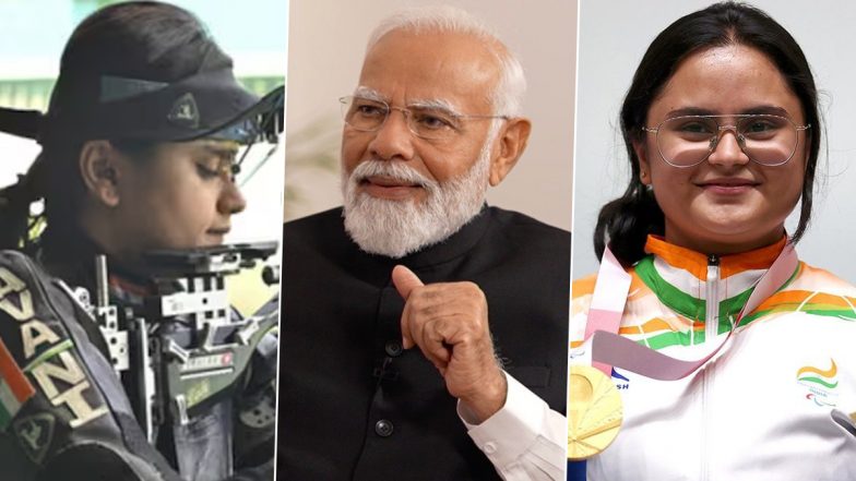 Paris Paralympics 2024: PM Narendra Modi Congratulates Avani Lekhara for Clinching Gold and Mona Agarwal for Winning Bronze in Air Rifle Events