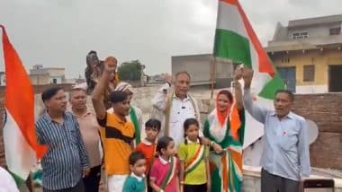 Seema Haider, Husband Sachin Meena Participate in ‘Har Ghar Tiranga’ Campaign in Greater Noida, Chant ‘Narendra Modi Zindabad’ (Watch Video)