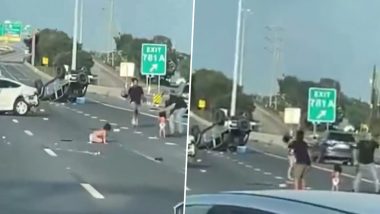 Texas Road Accident: Two Toddlers in Diapers Survive Fatal Car Crash After Being Thrown On Highway (Watch Video)