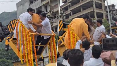 Pune: Crane Mishap at NCP(SP) Event Averted; Party Launches Shiv Swarajya Yatra Amidst Tension