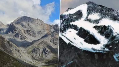 ‘Om’ Disappears From Om Parvat: Snow Over Uttarakhand Mountain Melts Completely for First Time Ever, Experts Raise Alarm As Before-After Pics Surface