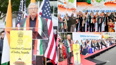 Bill Gates Flags Off First India Day Celebrations in US’ Greater Seattle Area; Praises India’s Global Leadership in Innovation, Technology and Healthcare (See Pics)