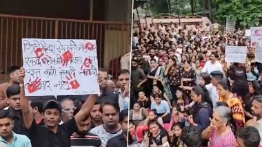 Badlapur Bandh Today: Parents and Locals Stage Protests, Block Trains Against Sexual Abuse of 2 Minor School Girls (Watch Videos)