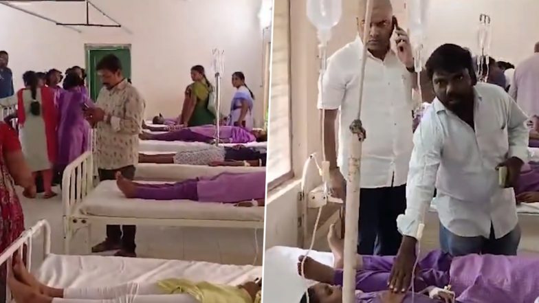 Andhra Pradesh Food Poisoning: 20 Students Hospitalised After Allegedly Consuming Food From Canteen of Yeleswaram Gurukulam School in Kakinada (Watch Video)