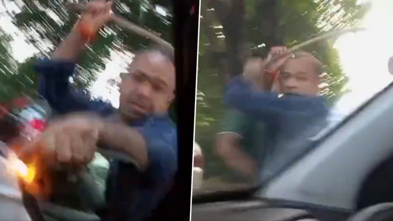 Road Rage in Badaun: Mob Attacks Family in Car, Breaks Vehicle’s Windshield as Woman and Kids Scream in Horror; Police Reacts After Disturbing Video Surface