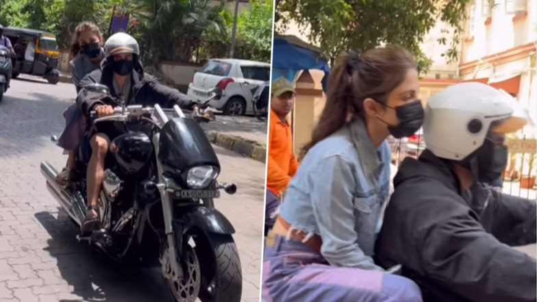 Rhea Chakraborty Enjoys a Bike Ride With Rumoured BF Nikhil Kamath in Mumbai; Video Goes Viral – WATCH