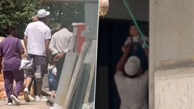 Ranbir Kapoor Cutely Lifts Daughter Raha As They Visit Their Under-Construction House in Mumbai; Do Not Miss the Little One’s Latest Look! (Watch Video)