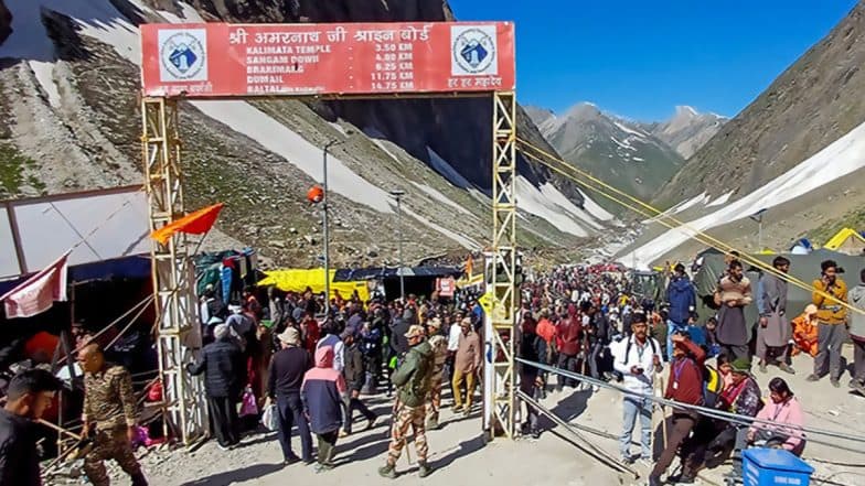 Jammu and Kashmir: Amarnath Yatra Suspended on Baltal Route Due to Heavy Rains