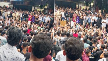 Badlapur Sexual Assault Case: Mumbai Local Train Services Hit After Agitators Observe ‘Rail Roko’ Protest at Badlapur Station Over Sex Crime Against Minor Student (See Pics and Video)