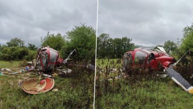 Pune Helicopter Crash: Chopper Carrying 4 People Crashes Near Paud, Pilot Injured (See Pics and Videos)