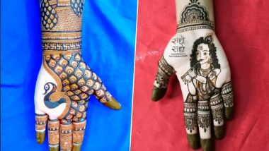 Janmashtami 2024 Mehndi Designs: Simple Henna Patterns, Radha Krishna Mehendi Designs and More, Creative Motifs To Adorn Your Hands on Gokulashtami (Watch Videos)