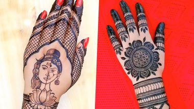 Kajari Teej 2024 Mehndi Designs: From Simple Henna Patterns to Intricate Motifs, Adorn Your Hand With Beautiful Mehandi Designs To Celebrate Satudi Teej (Watch Videos)