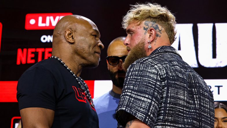 Mike Tyson Punches Jake Paul During Heated Face-Off, ‘Tyson-Paul’ Boxing Match Gets New Date (Watch Video)