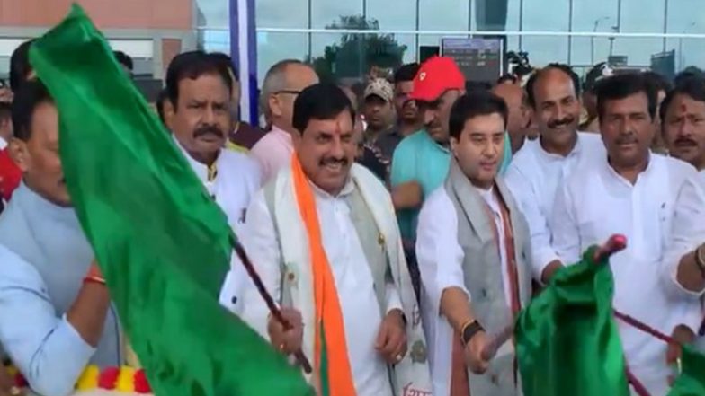 Madhya Pradesh CM Mohan Yadav, Jyotiraditya Scindia Flag Off ‘Pashu Seva Rath’ To Provide Health Services to Animals in Gwalior (Watch Video)