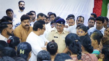 Badlapur Sexual Assault Case: MNS Chief Raj Thackeray Meets Family Members of Arrested Protesters (See Pics)