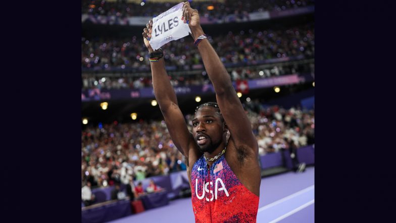 Noah Lyles Wins Gold Medal in Men’s 100 M Athletics Event at Paris Olympics 2024, Beats Closest Competitor Kishane Thompson by 0.005 Seconds