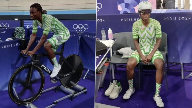 Nigerian Cyclist Ese Ukpeseraye Completes Women’s Sprint Cycling Event on Borrowed Bicycle, Thanks Team Germany For Their Heartfelt Gesture During Paris Olympics 2024