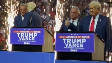 US Presidential Election 2024: Robert F Kennedy Jr Joins Donald Trump at Arizona Rally After Ending Independent Bid (Watch Video)