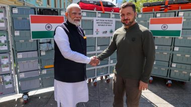 PM Modi’s Ukraine Visit: PM Narendra Modi Presents BHISHM Cubes Also Known As Portable Hospitals to Ukariane, President Volodymyr Zelenskyy Thanks India for Humanitarian Aid (See Pics)