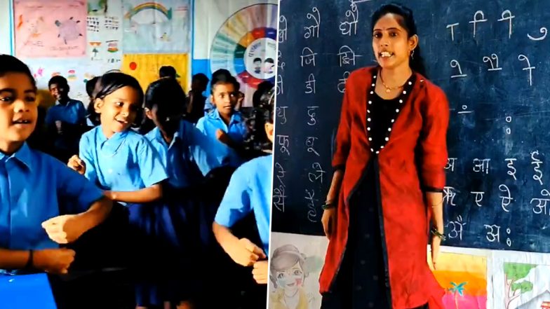 Khushboo Anand, Bihar Teacher Makes Learning Hindi 'Matras' Fun For Students With Dance and Song Routine in Classroom, Watch Viral Video