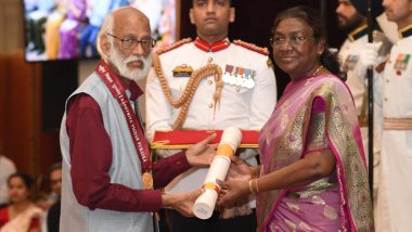 Vigyan Ratna Puraskar 2024: President Droupadi Murmu Confers India’s Top Science Award on Former IISC Director Govindrajan Padmanabhan (See Pic)