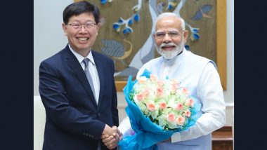 PM Narendra Modi Meets Foxconn Chairman Young Liu, Discusses Opportunities in Futuristic Sectors Like AI, Semiconductors and Local Manufacturing