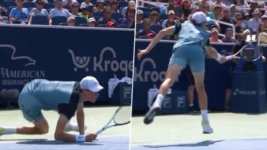 Jannik Sinner Incredibly Recovers From 'Fall on Court' to Win Point Against Andrey Rublev During Cincinnati Open 2024 Quarterfinal Match (Watch Video)