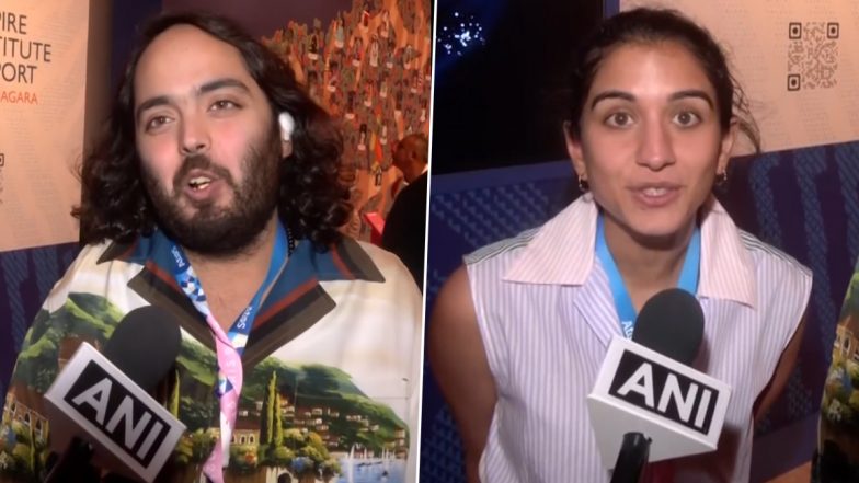 ‘Indian Team Will Perform Very Well and Win Many Medals’, Say Newlyweds Anant Ambani and Radhika Merchant As They Attend Paris Olympics 2024 (Watch Video)