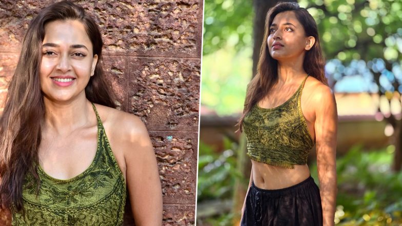 Tejasswi Prakash Channels Minimalist Fashion Game in Chic Crop Top, Flaunting Her Natural Beauty Amid Greenery (See Pictures)