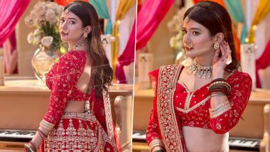 ‘Yeh Rishta Kya Kehlata Hai’: Samridhii Shukla Aka Abhira Stuns in Red Lehenga in Stylish ‘Sneak Peek’ From the Sets (See Pics)