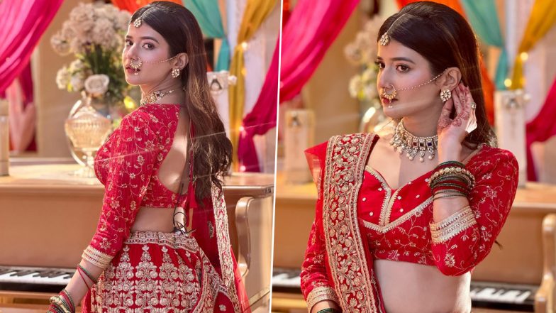 ‘Yeh Rishta Kya Kehlata Hai’: Samridhii Shukla Aka Abhira Stuns in Red Lehenga in Stylish ‘Sneak Peek’ From the Sets (See Pics) 