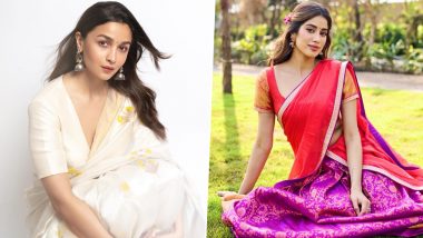 Kajari Teej 2024 Saree Looks: From Alia Bhatt to Janhvi Kapoor, Take Inspiration From These 5 Actresses To Embrace the Traditional Fashion Game (See Pics)