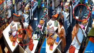 Theft Caught on Camera in Kadapa: Group of Women Hide Clothes Under Sarees in Andhra Pradesh Store; Police Track Suspects Through CCTV Footage (Watch Video)  like 1