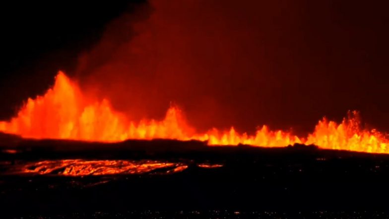 Volcano Eruption in Iceland: State of Emergency Declared After Sundhnukur Volcano Erupts in Grindavik Following Earthquakes (See Pics and Videos)