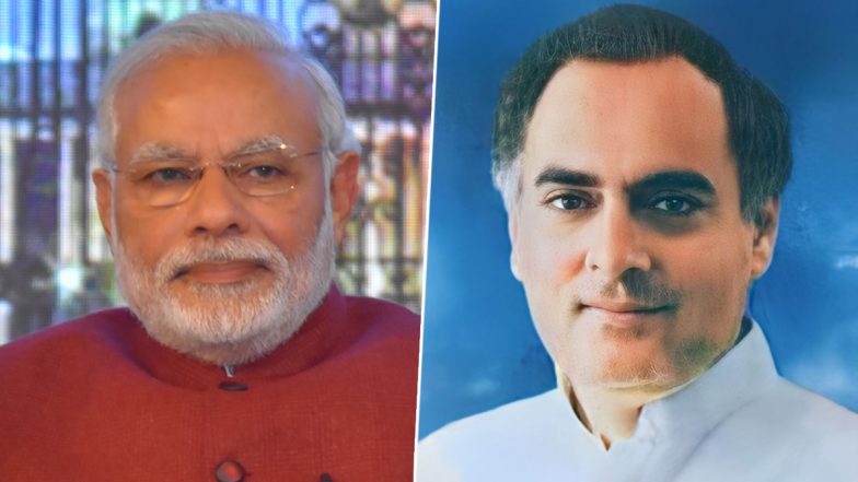 Rajiv Gandhi Birth Anniversary 2024: PM Narendra Modi Pays Tributes to Former Prime Minister on His 80th Birth Anniversary