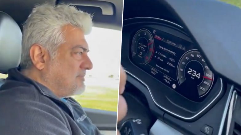 Ajith Kumar's Viral Audi Video Shows Actor Speeding at 234 Kmph; Netizens React With Awe and Concern - WATCH