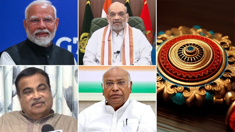 Raksha Bandhan 2024 Wishes: PM Narendra Modi, Amit Shah, Nitin Gadkari, Mallikarjun Kharge and Others Extend Greetings on Day Celebrating Brother-Sister Bond