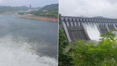 Gujarat: 25 Villages in Vadodara Alerted As Sardar Sarovar Dam Level Rises After Release of Water From Madhya Pradesh’s Omkareshwar Dam Amid Heavy Rains