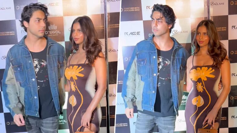 Aryan Khan and Suhana Khan Make a Stylish Appearance at D’Yavol X Event in Mumbai (Watch Video)