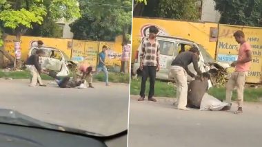 Kanpur: 3 Miscreants Stand on Plastered Leg of Man and Brutally Assault Him in Uttar Pradesh, Police Launch Probe After Disturbing Video Surfaces