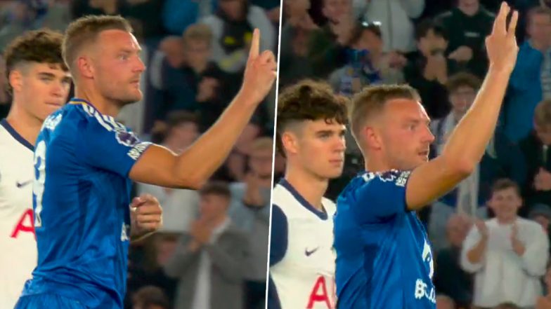 Jamie Vardy Savagely Taunts Spurs Fans After Scoring Equaliser During Leicester City vs Tottenham Hotspur Premier League 2024-25 Match (Watch Video)