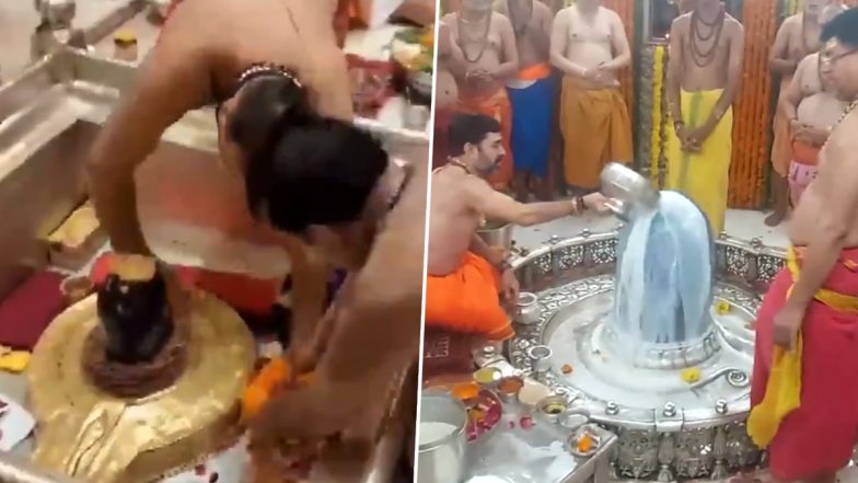 Sawan Somwar 2024: Prayers Offered at Ujjain's Mahakaleshwar Mandir, Kashi Vishwanath Mandir in Varanasi and Other Temples on Third Monday of Sawan Month (Watch Videos)