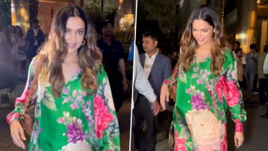 Mom-To-Be Deepika Padukone Flaunts Her Baby Bump As She Steps Out for Dinner in Mumbai, Poses With Fans (Watch Video)