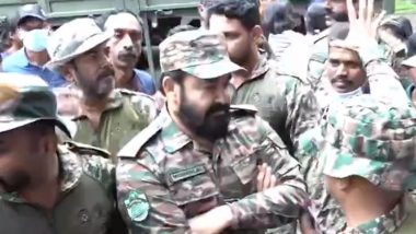 Wayanad Landslide Tragedy: Mohanlal Reaches Territorial Army Base Camp in Meppadi; Mollywood Superstar To Visit Disaster Affected Areas