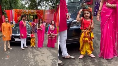 ‘Ghum Hai Kisikey Pyaar Meiin’: Hitesh Bharadwaj and Bhavika Sharma Rock Pink Outfits for Janmashtami Episode, Little Sai Steals Hearts As Lord Krishna (Watch Video)