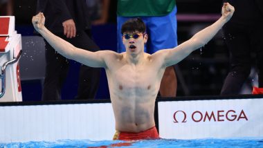 Paris Olympics 2024: Pan Zhanle of China Breaks Own World Record To Win Olympic Gold Medal in Men’s 100-Meter Freestyle