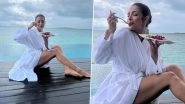 Malaika Arora Enjoys &lsquo;Fruit&rsquo; Detox in Maldives, Shares Stunning Pics of Herself Chilling in Bathrobe!