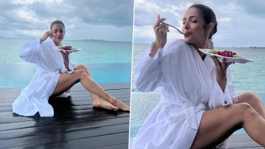 Malaika Arora Enjoys ‘Fruit’ Detox in Maldives, Shares Stunning Pics of Herself Chilling in Bathrobe!