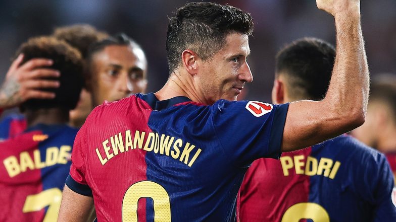 Barcelona 2-1 Athletic Club, LaLiga 2024-25: Lamine Yamal, Robert Lewandowski Score as Hansi Flick’s Side Maintains Perfect Start to New Season